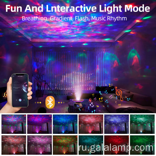 USB перезаряжаемый проекционный светильник RGB с беспроводной зарядкой